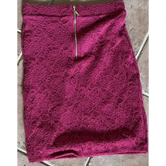 Guess Pink Lace Overlay Pencil Mini Skirt Size S Barbie Retro Vintage Y2k Barbie - Picture 8 of 9